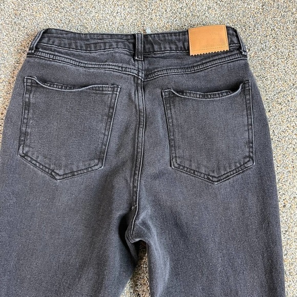 AVEC Les Filles Black Cropped Straight Leg Distressed Jeans High Rise Women's 27 - Picture 4 of 5